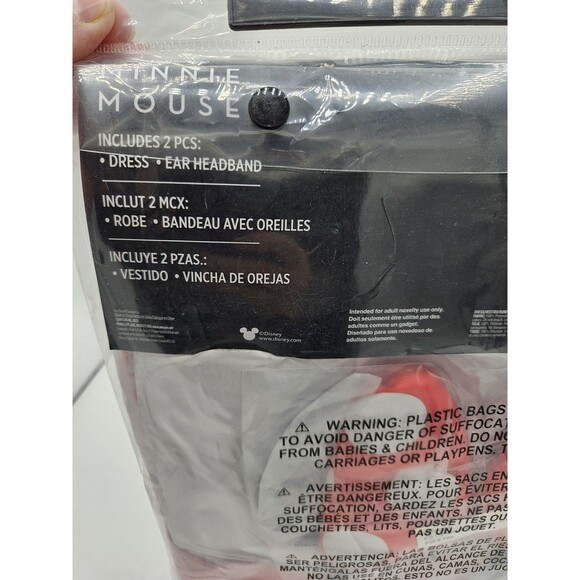 New Disney Minnie Mouse Adult Medium 6-8 Costume Halloween Cosplay Dress Ears - Picture 5 of 6